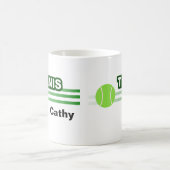 パーソナライズなテニスのマグ コーヒーマグカップ (中央)