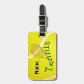 パーソナライズなテニスの荷物のラベル、テニスのバッグのラベル ラゲッジタグ (正面縦)