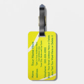 パーソナライズなテニスの荷物のラベル、テニスのバッグのラベル ラゲッジタグ (裏面縦)