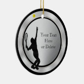 パーソナライズなテニスは男性へを飾ります セラミックオーナメント (右)
