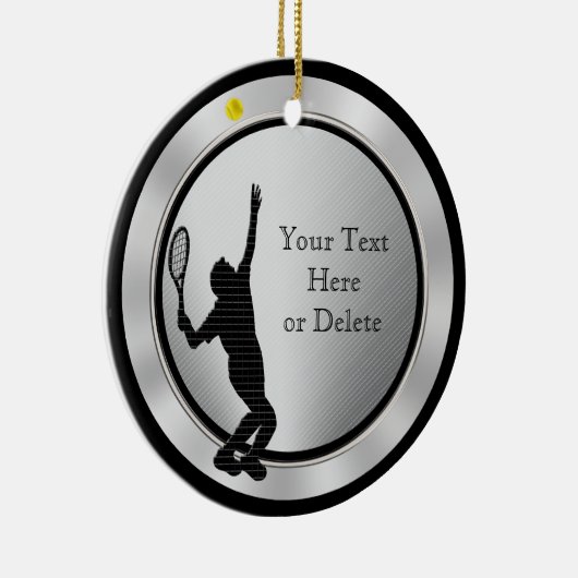 パーソナライズなテニスは男性へを飾ります セラミックオーナメント (右)