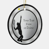 パーソナライズなテニスは男性へを飾ります セラミックオーナメント (左)