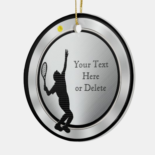 パーソナライズなテニスは男性へを飾ります セラミックオーナメント (左)