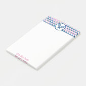 パーソナライズなテニス及びシェブロンの青く、ピンクのデザイン ポストイット (アングル)