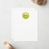 パーソナライズなテニス・ボールの平らなメッセージカード ノートカード (正面/裏面インサイチュ)