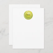 パーソナライズなテニス・ボールの平らなメッセージカード ノートカード (正面/裏面)