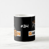 パーソナライズなデザイナーバスケットボールのマグ コーヒーマグカップ (中央)