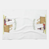 パーソナライズなトスカナ式の食卓用ワインおよびパン キッチンタオル (横)