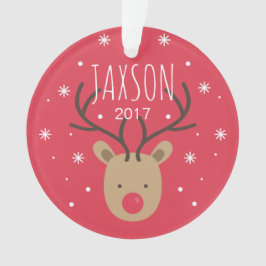 パーソナライズなトナカイのクリスマスのオーナメント オーナメント