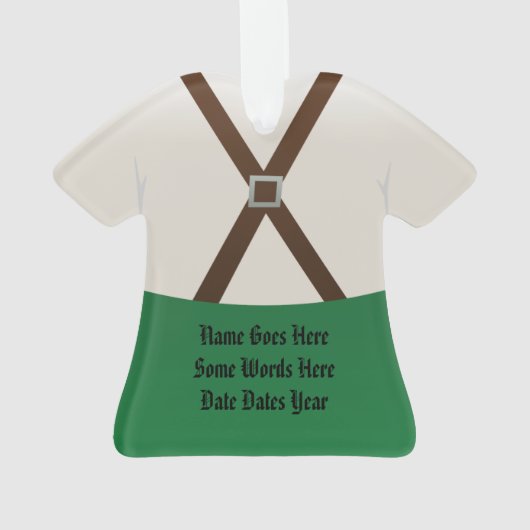 パーソナライズなドイツのハーフパンツのクリスマスのオーナメント オーナメント (裏面)