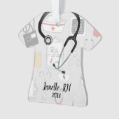 パーソナライズなナースのクリスマスのオーナメント オーナメント (正面)