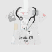 パーソナライズなナースのクリスマスのオーナメント オーナメント (裏面)