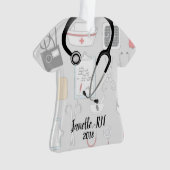 パーソナライズなナースのクリスマスのオーナメント オーナメント (正面)