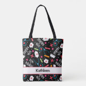 パーソナライズなナースの芸術の黒の名前を愛して下さい トートバッグ (裏面)