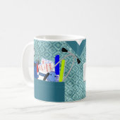 パーソナライズなナースはティール(緑がかった色)でごしごし洗います コーヒーマグカップ (正面左)