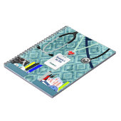 パーソナライズなナースは青及びティール(緑がかった色)を懐に入れます ノートブック (左側)