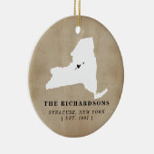 パーソナライズなニューヨーク州の家の引っ越し祝いパーティー セラミックオーナメント (右)