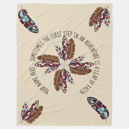 パーソナライズなネイティブアメリカンの羽毛布 フリースブランケット