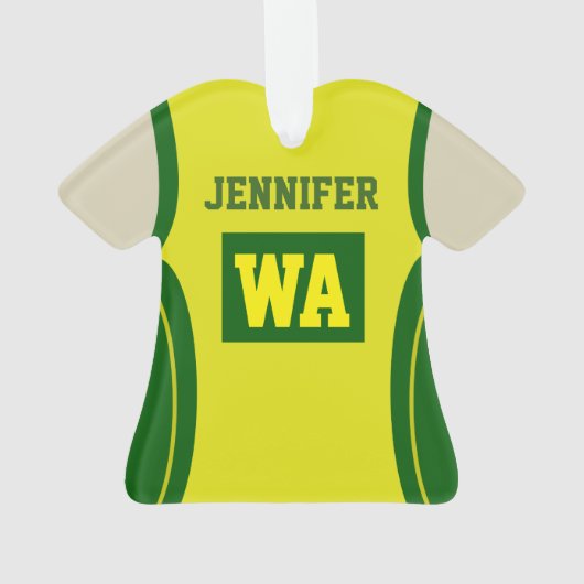 パーソナライズなネットボールのアクリルの軽い皮 オーナメント (裏面)