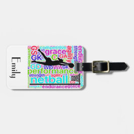 パーソナライズなネットボールプレーヤーの位置のデザイン ラゲッジタグ