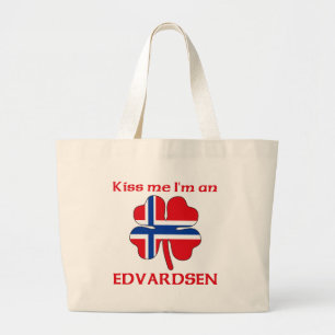 パーソナライズなノルウェー語は私によってがEdvardsenである私に接吻しま ラージトートバッグ