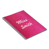 パーソナライズなノート一流の濃いピンクの輝き ノートブック (右側)