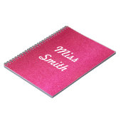 パーソナライズなノート一流の濃いピンクの輝き ノートブック (左側)