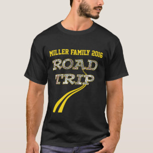パーソナライズなハイウェーの地図の黄線遠征 Tシャツ