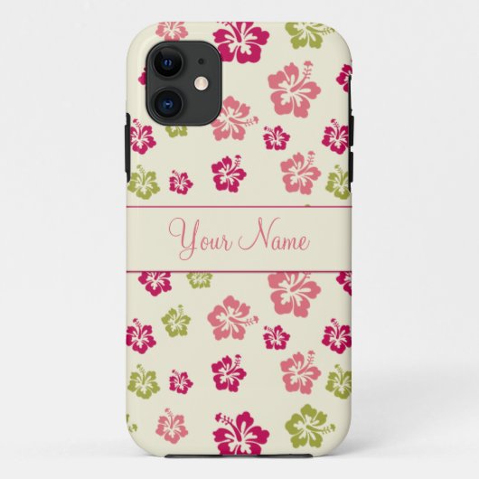 パーソナライズなハイビスカスの花模様の場合 Case-Mate iPhoneケース (裏面)