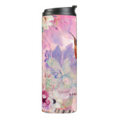 パーソナライズなハチドリの水彩画のボトルのフラスコ タンブラー (回転左)