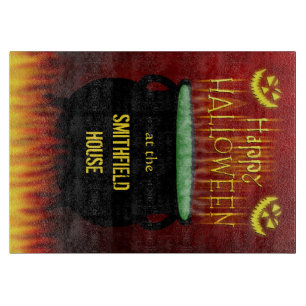 パーソナライズなハッピーハローウィンの大がまの火 カッティングボード