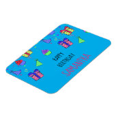 -パーソナライズなハッピーバースデー明るい及びカラフル マグネット (左側)