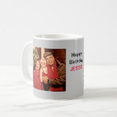 パーソナライズなハッピーバースデー コーヒーマグカップ (正面左)