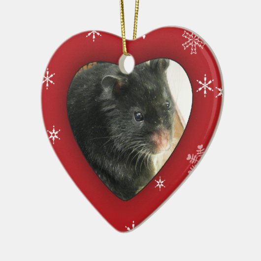 パーソナライズなハムスターの写真の休日のオーナメント セラミックオーナメント (左)