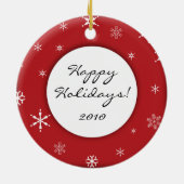 パーソナライズなハムスターまたはペット写真の休日 セラミックオーナメント (裏面)