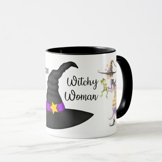 パーソナライズなハロウィンの魔法使いのマグ マグカップ (正面右)