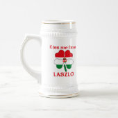 パーソナライズなハンガリー語は私によってがラースロである私に接吻します ビールジョッキ (左)
