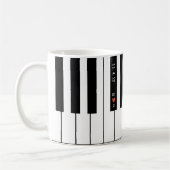 パーソナライズなハートのイニシャルはピアノマグをつなぎます コーヒーマグカップ (左)