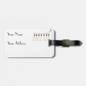 パーソナライズなハートのデザインのネットボールの大尉 ラゲッジタグ (裏面横)