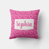 パーソナライズなハートの女の子の枕-あなたの色を選んで下さい クッション (裏面)