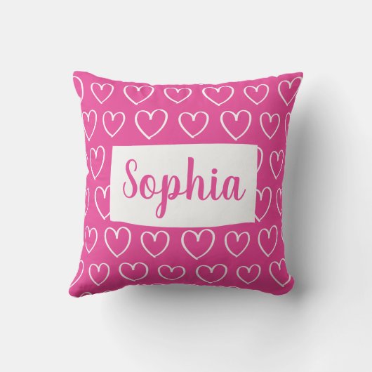 パーソナライズなハートの女の子の枕-あなたの色を選んで下さい クッション (裏面)