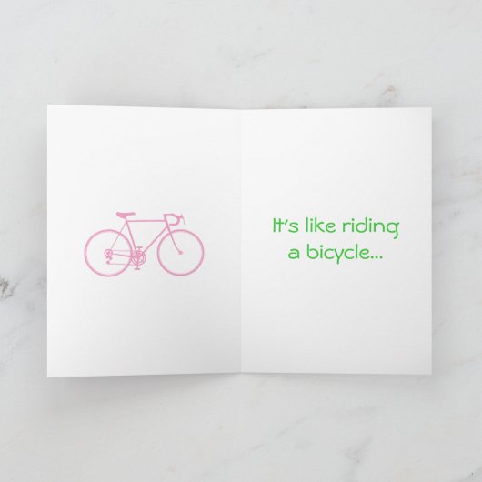 パーソナライズなバイクのメッセージカード ノートカード (内部)