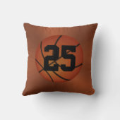 パーソナライズなバスケットボールの枕名前および数 クッション (裏面)