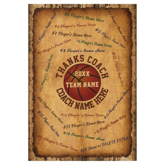 パーソナライズなバスケットボールポスター、木製のベニヤ ウッドポスター (正面)