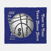 パーソナライズなバスケットボール年長夜ギフト毛布 フリースブランケット (正面(横))