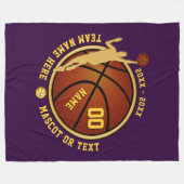パーソナライズなバスケットボール毛布3のサイズ、色 フリースブランケット (正面(横))