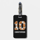 パーソナライズなバスケットボール第10 ラゲッジタグ (裏面縦)