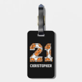 パーソナライズなバスケットボール第21 ラゲッジタグ (裏面縦)
