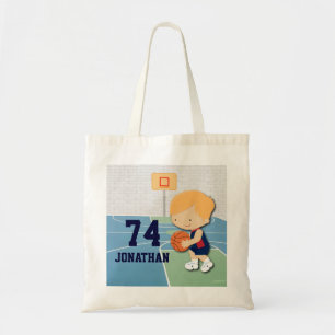 パーソナライズなバスケットボール選手の漫画の子供 トートバッグ