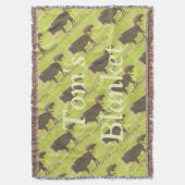 パーソナライズなバッファローおよび子牛によって着色される鉛筆 スローブランケット (正面縦)